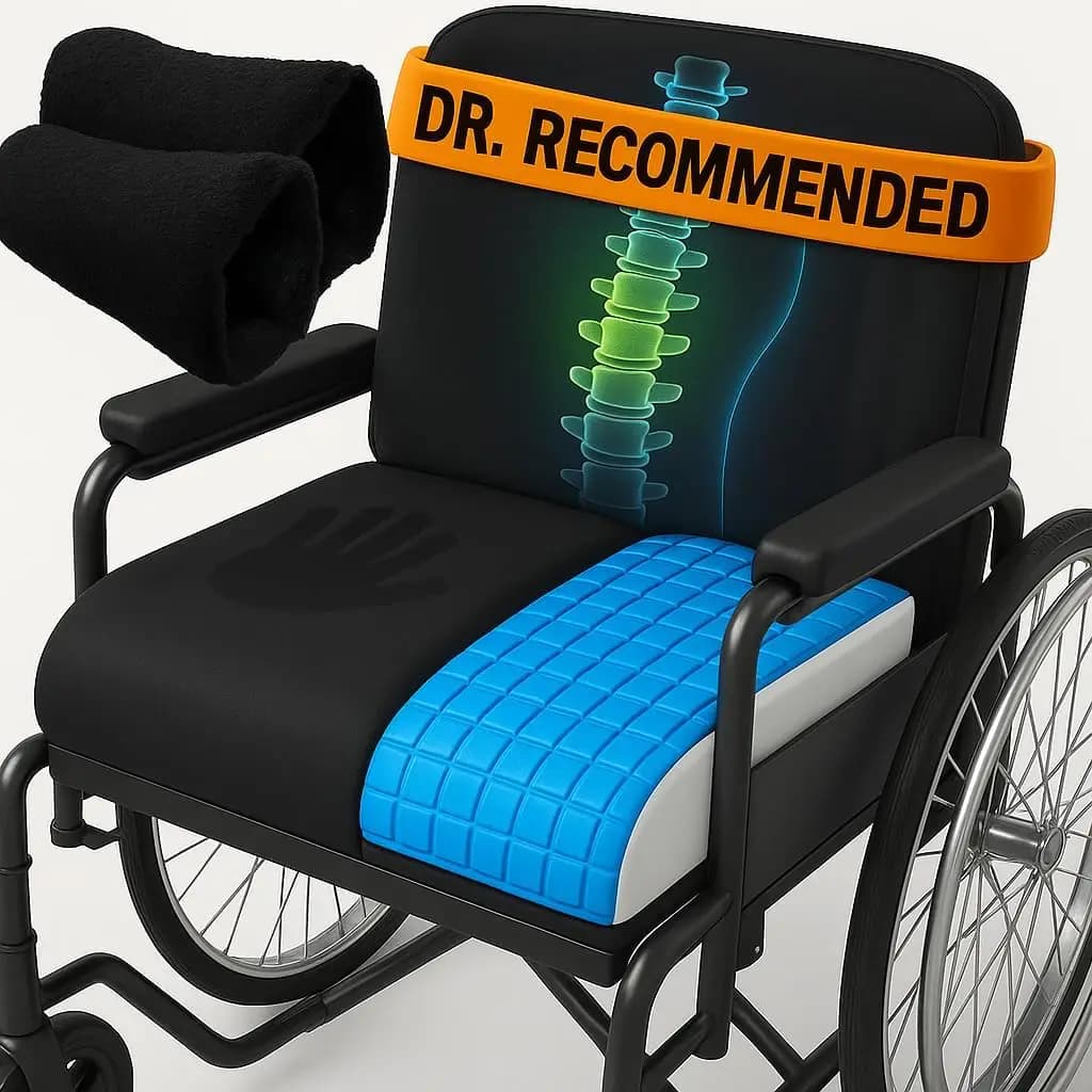 Set Bearings Anti-decubito for Rotelle Chair - 4 Pieces: Anti-slip cushion, Lombare cushion and upholstery for Adult and Senior Arms