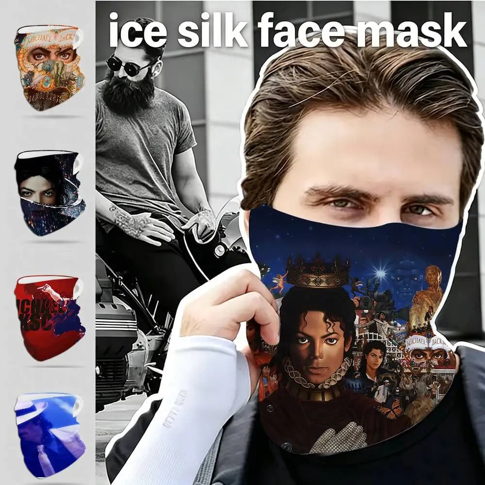Pop Singer M-Michael J-Jackson High Elastic Breathable Face Mask Neck Gaiter Tube Scarf for Motorcycle Ski Outdoor Use