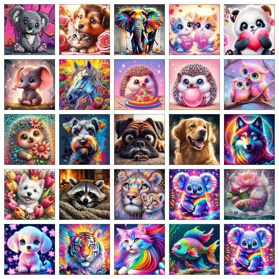Oil Painting By Numbers For Adults Dog Animal Pictures On Canvas Elephant Hand Paint Kits
