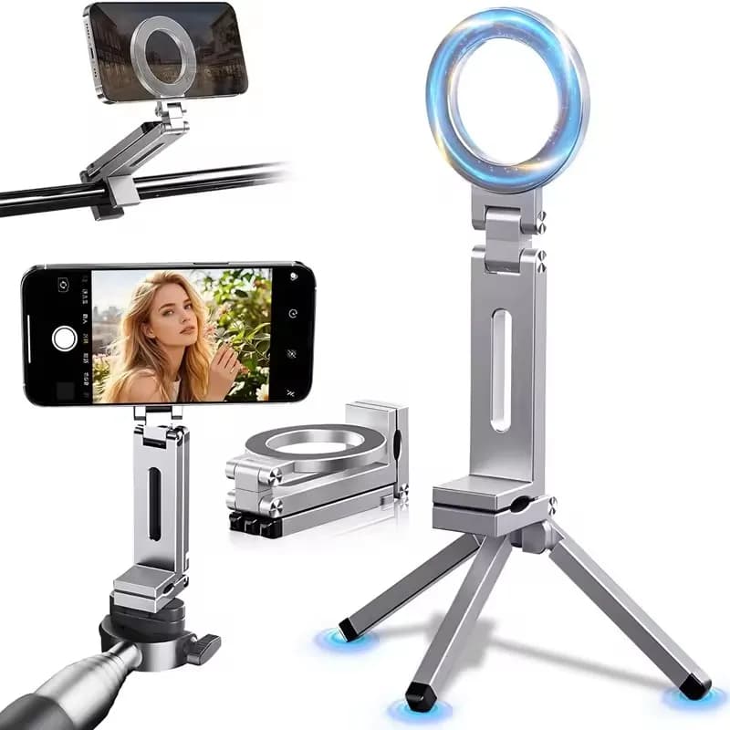 Supporto Magnetico per Selfie e Telefono, Essenziale per Viaggi, Rotazione Flessibile, Supporto Portatile per Cellulare da Aereo, Stand da Sedile Mani Libere
