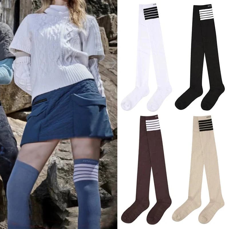 Women's Golf Knee High Socks 2026 New Korean Style Stretch Breathable Sporty Casual All-Season Quick-Dry Cotton Blend Soft
