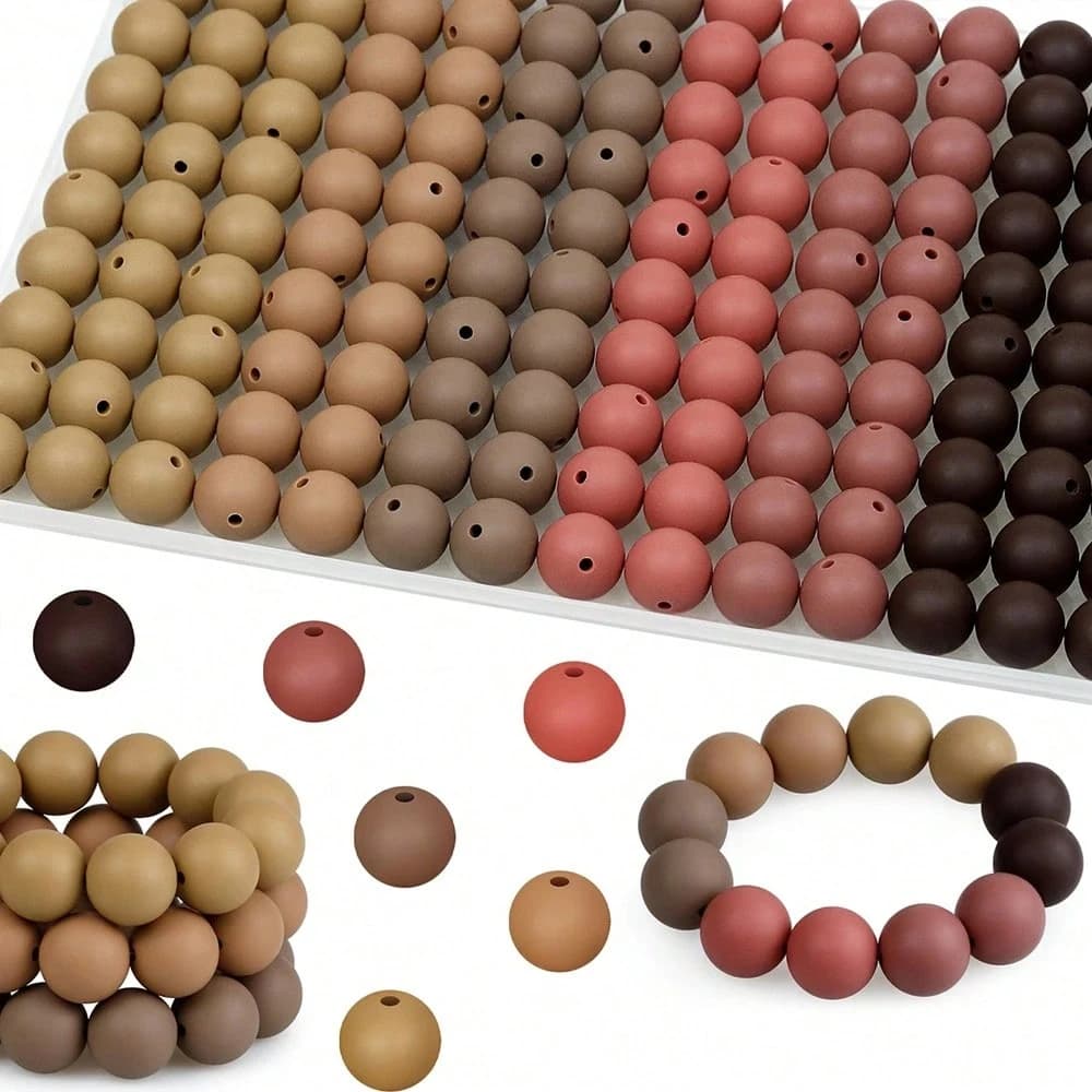 120 perline in silicone da 15 mm, adatte per realizzare portachiavi, collane, bracciali e gioielli con penna