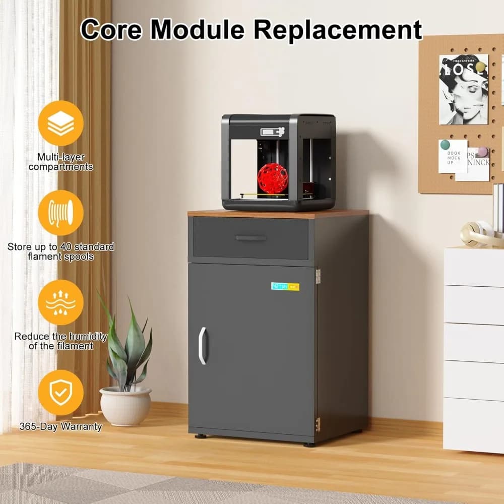 Scatola di Stoccaggio per Filamenti di Stampanti 3D da 180L con Deumidificatore da 40W per 40 Bobine di PLA, ABS, TPU