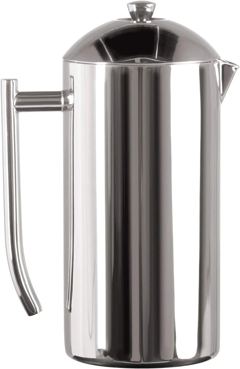 Stainless steel double wall French coffee maker - 500 ml, isolated, for camping and travel, without plastic
