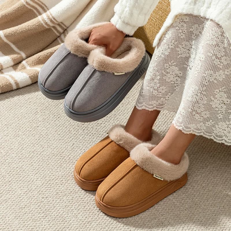 Winter Leisure Simple Women's Slippers Indoor Warm Fashion Soft Thick Sole Outdoor Comfort Anti-slip Slippers Boot Couple Shoes
