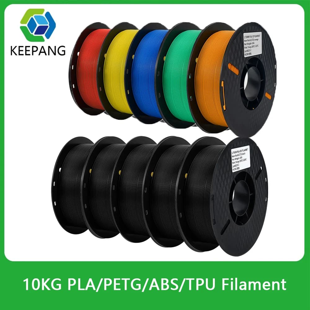 10 PLA/PETG/TPU filament rolls for 3D plastic printer 1,75 mm 1 kg eco-friendly without bubble coil 3D printing material for Bambu