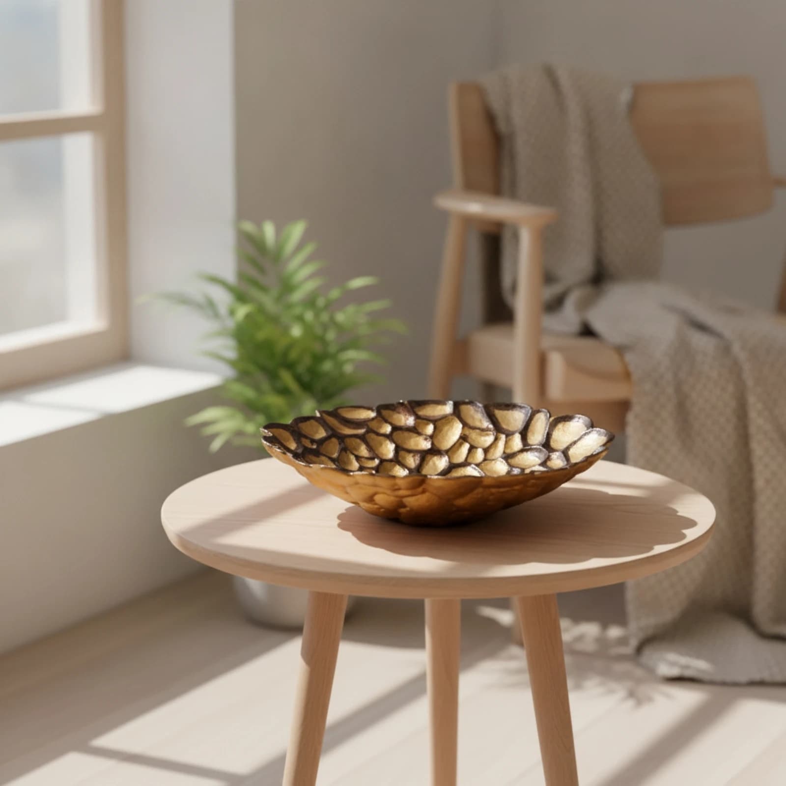 Fruit Platter Sculptural Decorative Bowl Tabletop Tray Natural Practical for Coffee Table, Entryway Console