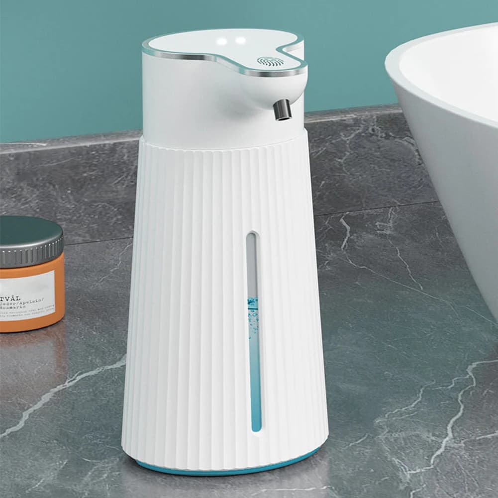 Dispenser di Sapone Automatico da 400ml, Montaggio a Parete, Macchina Intelligente per Lavaggio Mani, Ricarica USB, Erogatore di Sapone Liquido per Bagno e Cucina