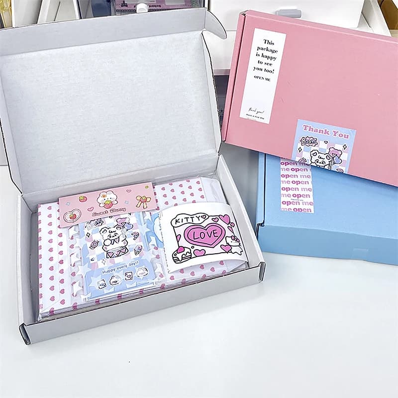 Scatola postale in cartone ondulato da 5 pezzi per l'imballaggio di prodotti artigianali per regali per piccole imprese, festa di nozze, scatola di spedizione fai da te