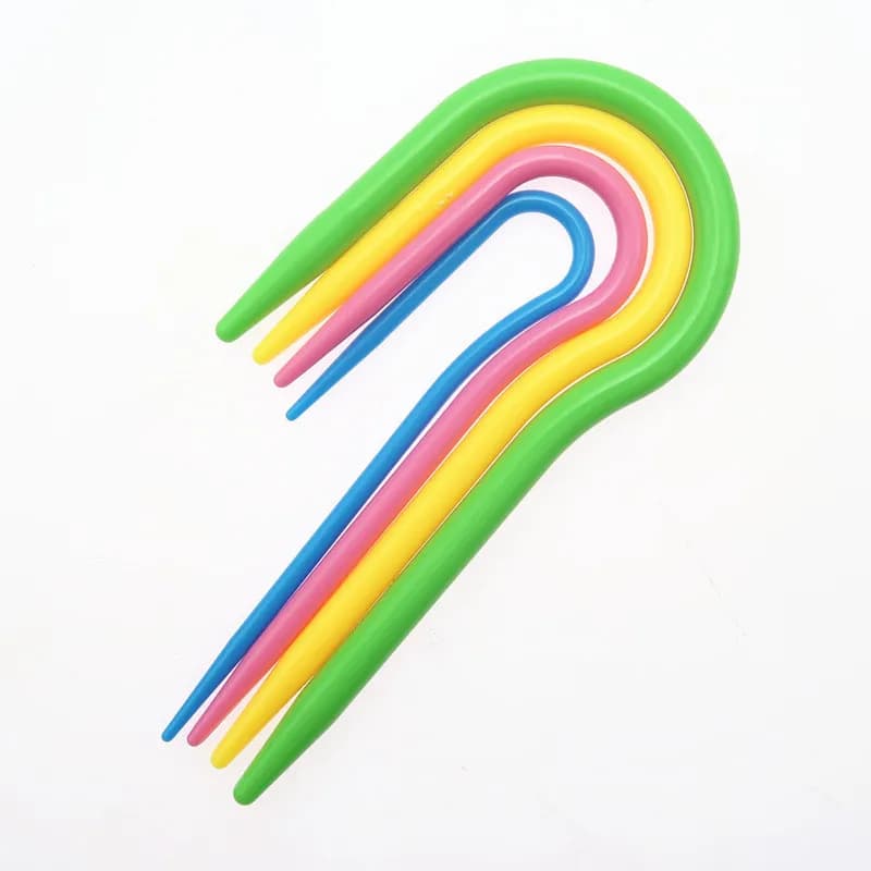 Nuovo plastica curva all'uncinetto a forma di U grande occhio ganci per aghi twist aghi per tessitura fai da te per lavorare a maglia maglione sciarpa strumenti per cucire