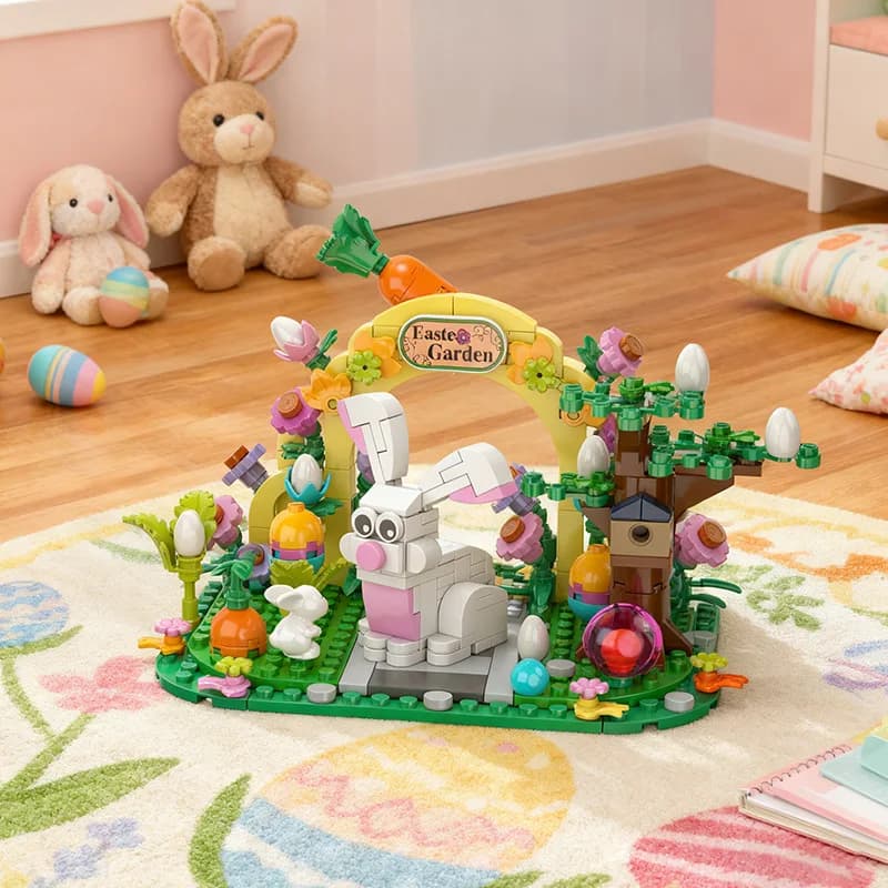 Set di 294 Pezzi per Costruzioni Pasquali: Uova e Coniglietti, Modellini da Collezione, Gioco Educativo per Bambini, Regalo di Pasqua