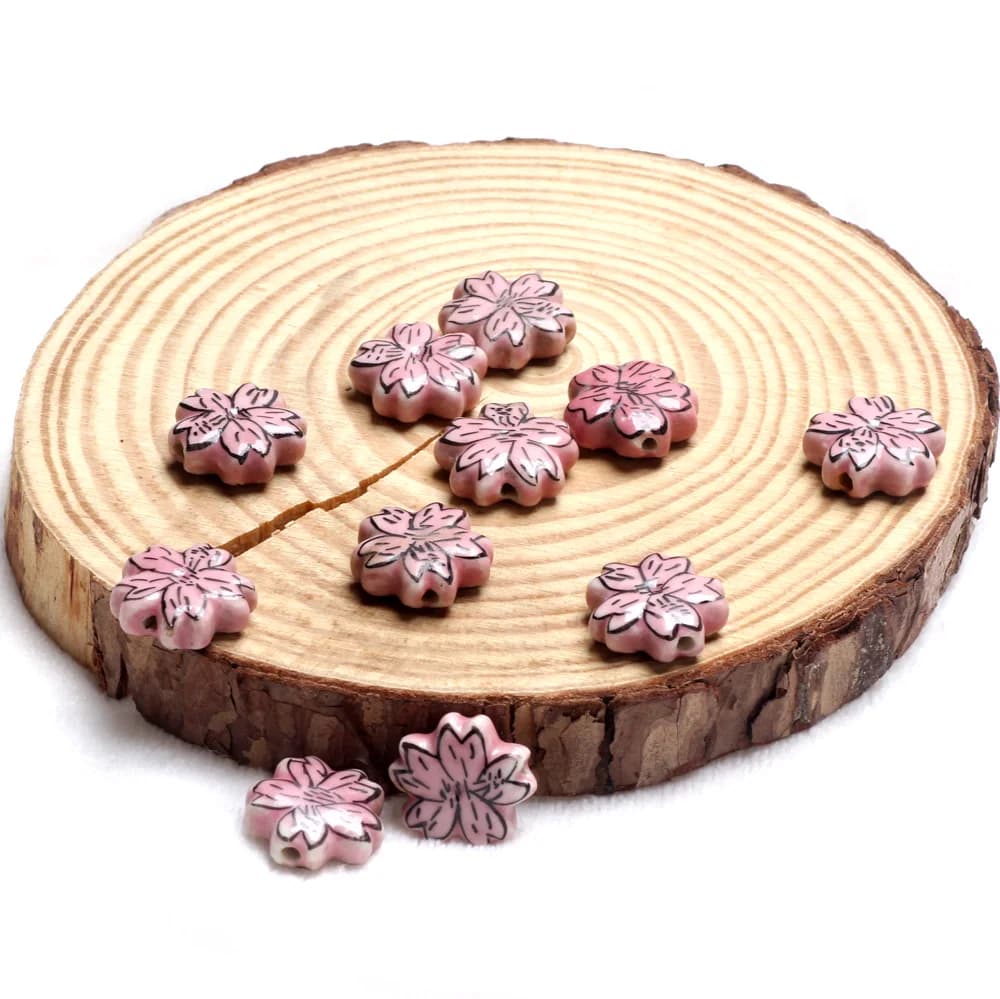 DIY Necklace/brace/Earrings with small 3 piece ceramic flowers/lot creating jewelry