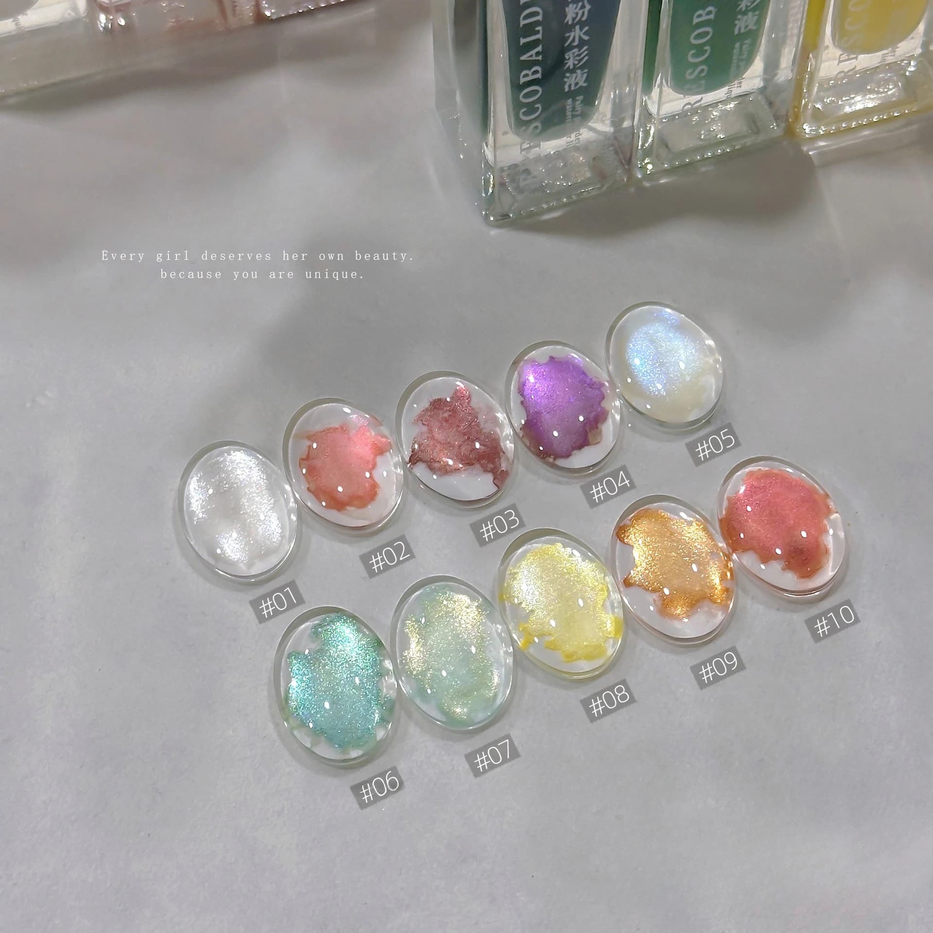 Fairy Powder Watercolor Ink Gel Blooming Effect Nail Polish Aurora Nails Art Design Pearlescent Smudge Air Drying Gel Varnishes