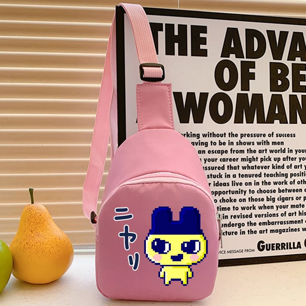 Borsa a Tracolla Stile Tamagotchi Anime Pixel, Zaino Scolastico per Ragazze, Borsa Candy a Tracolla, Viola Rosa Giallo, Regalo di Compleanno