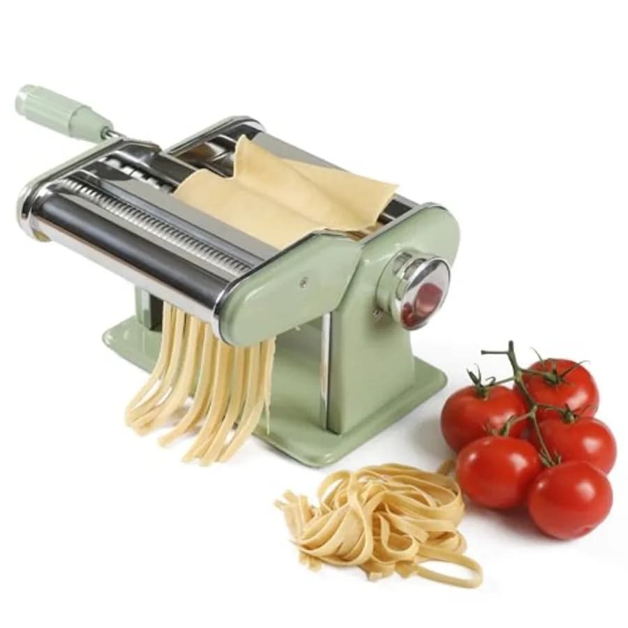 Macchina Manuale per Pasta Va Bene con Rulli e Lame - Per Spaghetti, Fettuccine, Lasagne o Ravioli