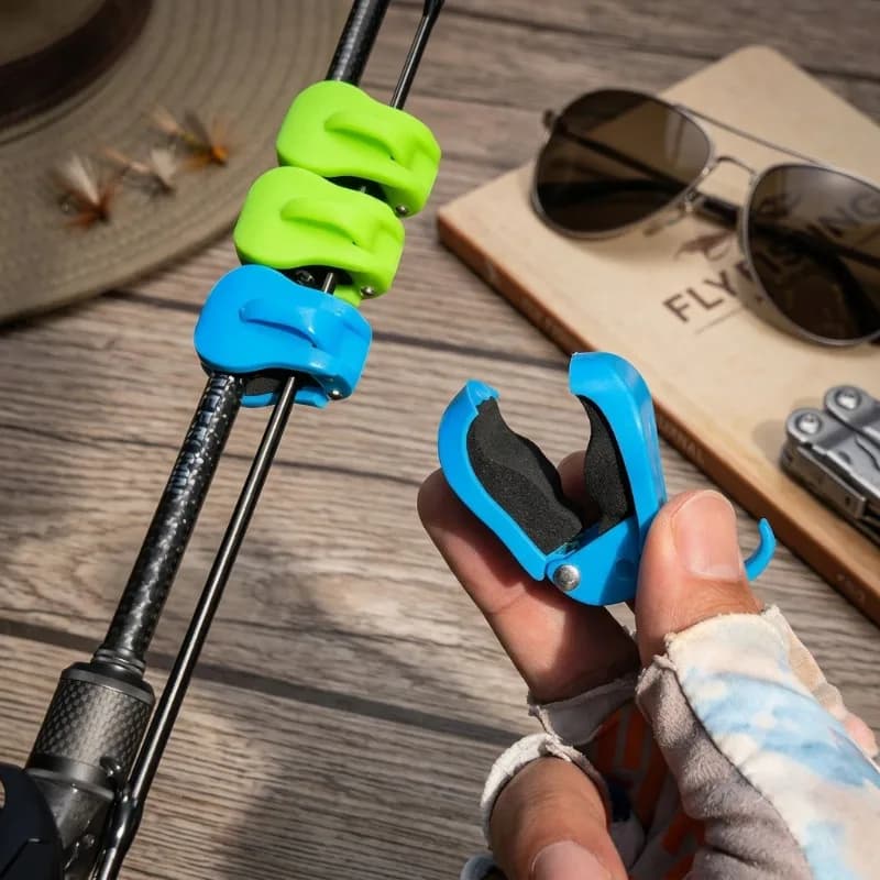 Clip per Canna da Pesca a Sgancio Rapido, Supporto Monomanuale Senza Attrezzi per Canne da Acqua Dolce in 2 Pezzi, Organizzatore per Attrezzatura con Presa Sicura, Set da 2 Pezzi