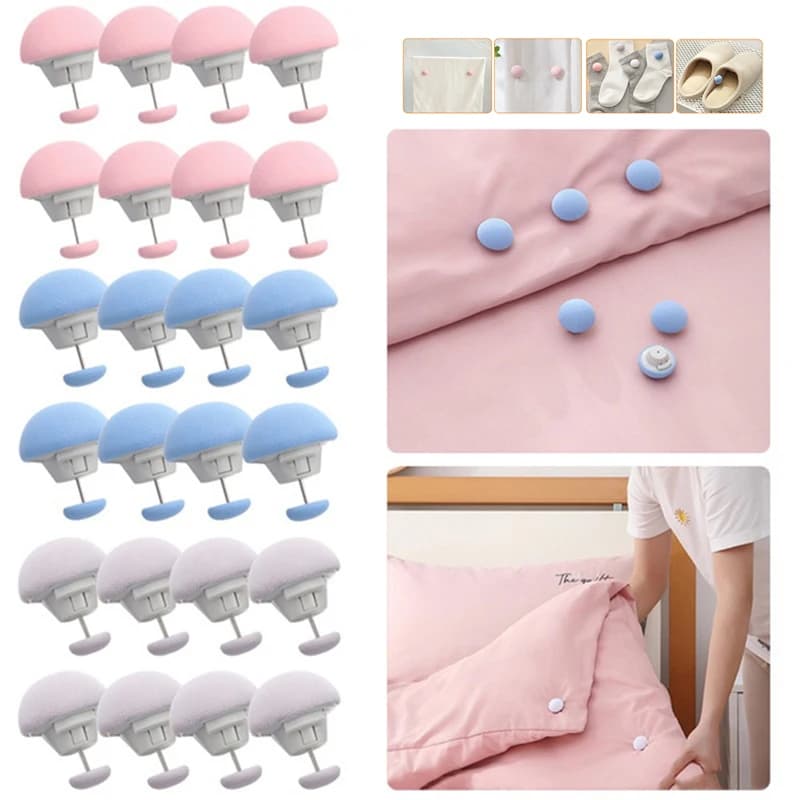 Supporto per trapunta a fungo Macaron Clip per coperta per trapunta antiscivolo Una chiave per sbloccare coperte Supporto per clip di fissaggio per copertura Lenzuolo
