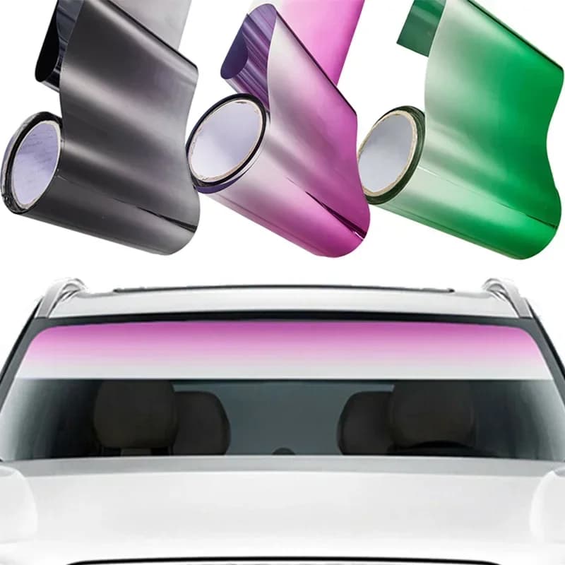 Parabrezza per auto colorato sfumato Pellicola solare Anti-UV Privacy Isolamento termico Finestra Parasole Adesivi colorati Involucro in PET per veicoli