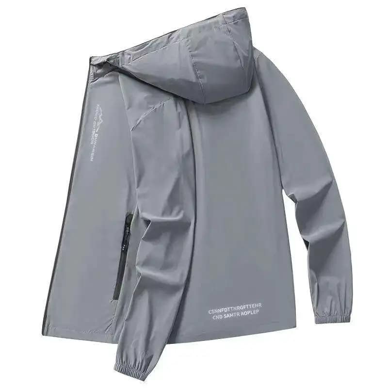 Giacca Estiva da Uomo in Seta Ghiacciata con Protezione UV, Sottile e Traspirante, per Pesca all'Aperto, Leggera, ad Asciugatura Rapida, Anti-UV, alla Moda