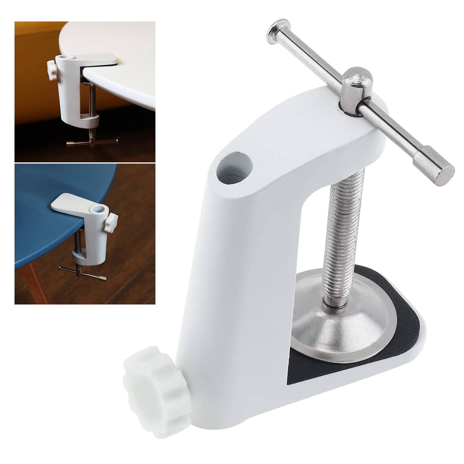 Lega di alluminio Cantilever Desktop Magnifier staffa morsetto supporto metallo LED lampada da tavolo Clip raccordi tubo di Base per Mic Stand Tools