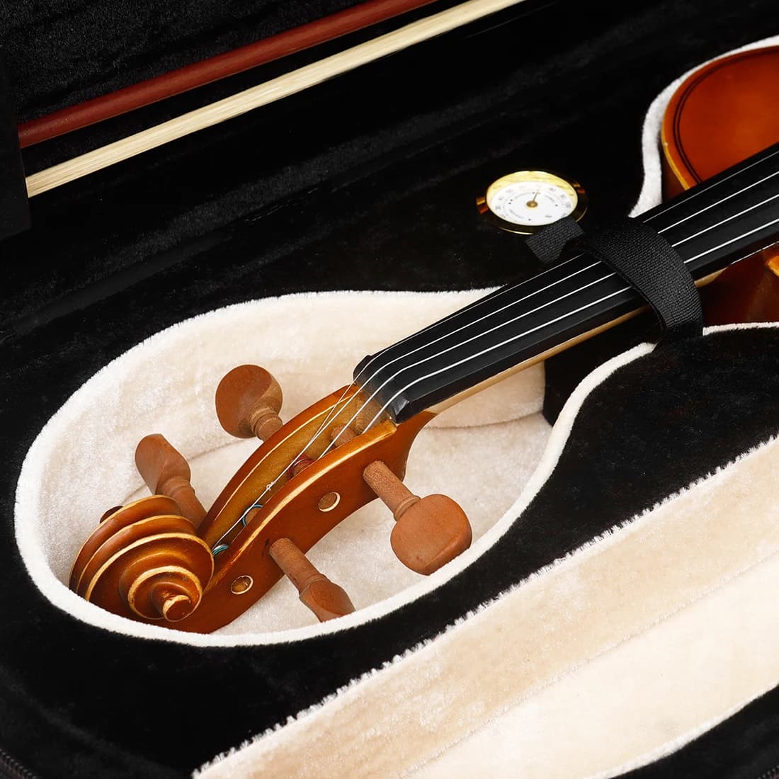 Astonvilla Custodia per violino 4/4 con igrometro Custodia professionale per zaino per violino in tessuto Oxford Borsa di stoccaggio impermeabile Parte per violino