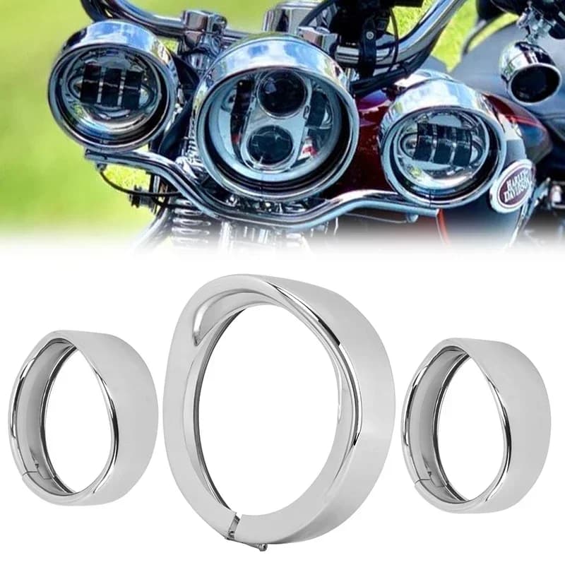 Moto 7 "finger cladding ring 4.5" fendinebbia coating ring decorate visor for Harley Touring Road King Electra Glide Softail