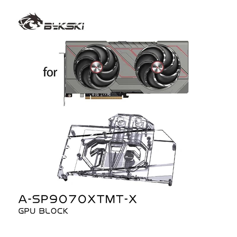 Bykski GPU Water Block Use for Sapphire RX9070XT PURE/ METAL/ PULSE Video Card /Copper Cooling Radiator RGB SYNC A-SP9070XTMT-X