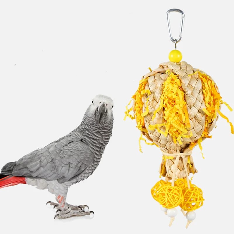 1 pezzo, colore e stile casuale, giocattolo da masticare e per giocare per pappagalli, per addestramento, masticazione dei denti, sollievo dal noio, arrampicata e giocattoli specializzati per agaporni, parrocchetti e calopsittidi