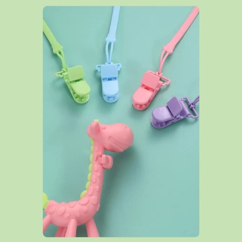 Ciuccio per bambini Clip per dentizione Catena in silicone Cinghia fissata per neonato Catena per massaggiagengive Porta capezzoli Accessori per allattamento