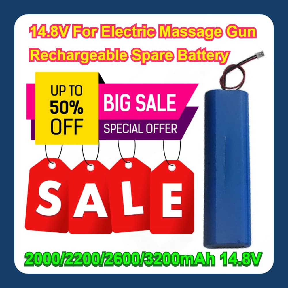 2000/2200/2600/3200mAh 14,8V per batteria di ricambio ricaricabile per pistola da massaggio elettrica