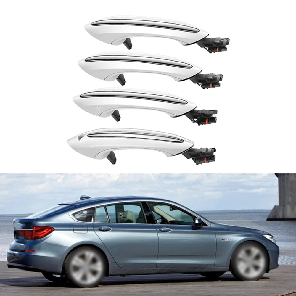 4 pezzi bianco auto comfort esterno maniglia porta di accesso anteriore posteriore sinistra destra per BMW 5 6 7 serie F07 F10 F11 F06 F12 F13 F01 F02