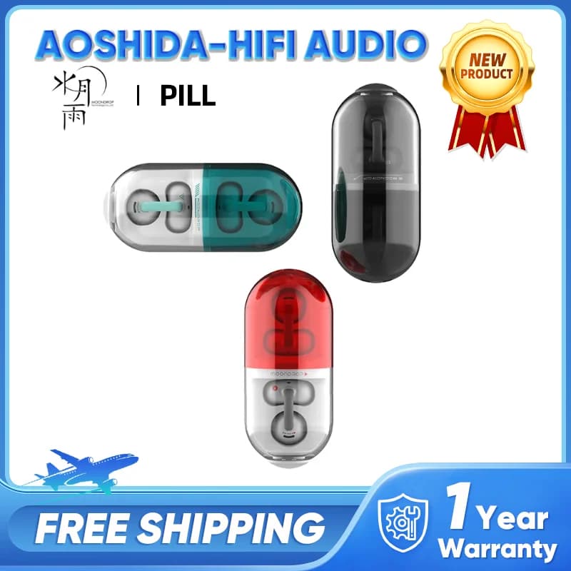 MOONDROP PILL OWS Open Headphones Bluetooth 6.0 Suspended earphones IPX4 Wireless earphones with open ear clip Built-in AI ENC