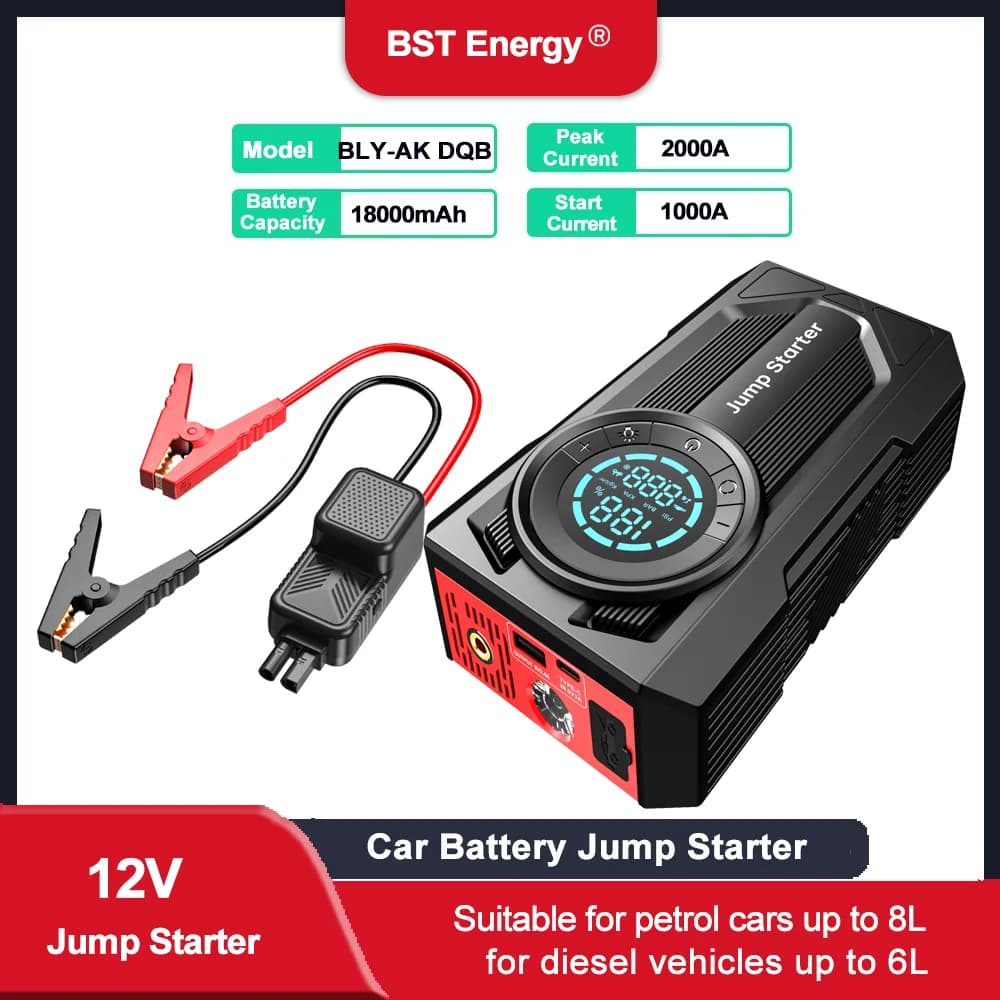 Avviatore portatile per auto, batteria al litio da 12 V, per motori diesel fino a 8,0 litri e 6,0 litri