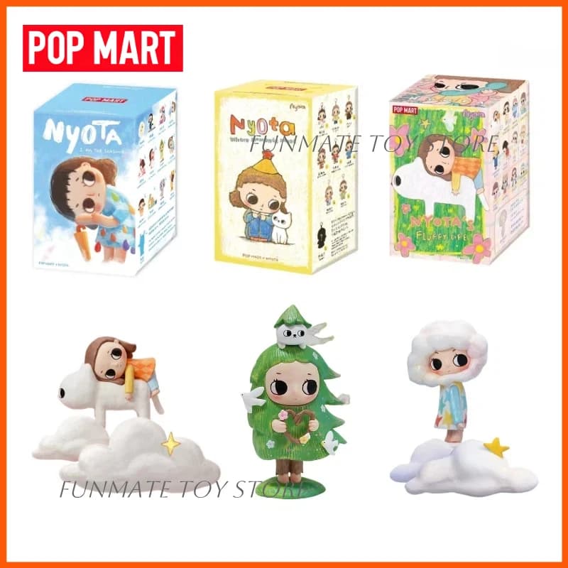 POP MART Nyota Fluffy Life Series Blind Box Nyota Blind Box Kawaii Figure Toys Desktop Decor Ornaments Model Doll Toy Gifts