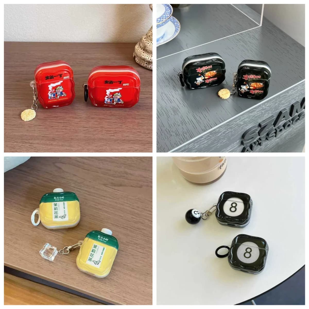 Instant Noodles with billiard chips n. 8 For Apple AirPods Pro3 2025 New Wireless AirPods 4 3 2 1 Pro2 Silicone Cover