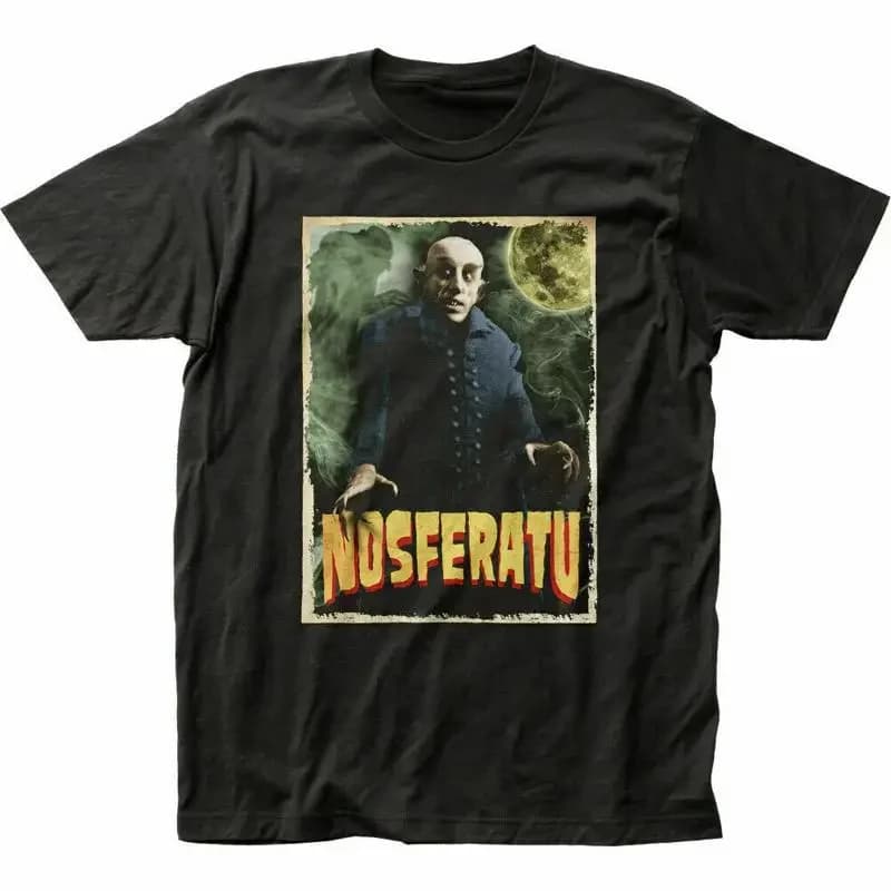 Nosferatu T Shirt da uomo con licenza Pop Culture Horror Movie Retro New Black