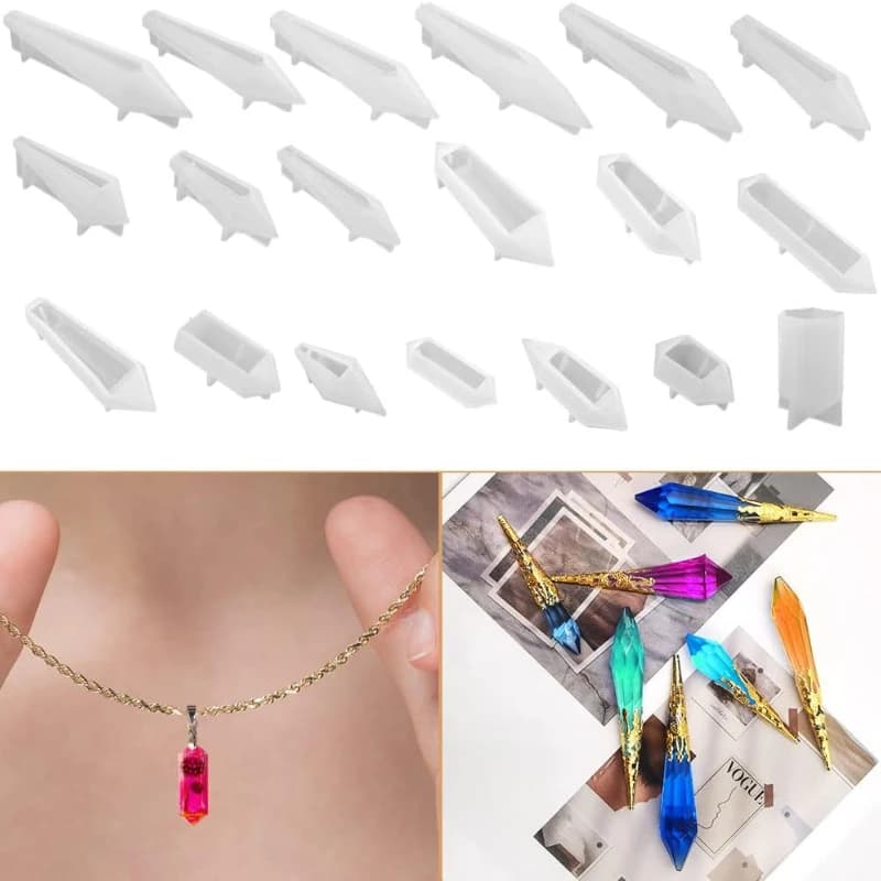 Stampi in resina epossidica per pendolo di cristallo fai-da-te per ciondolo collana Stampo in resina UV in silicone trasparente Strumento per la creazione di gioielli