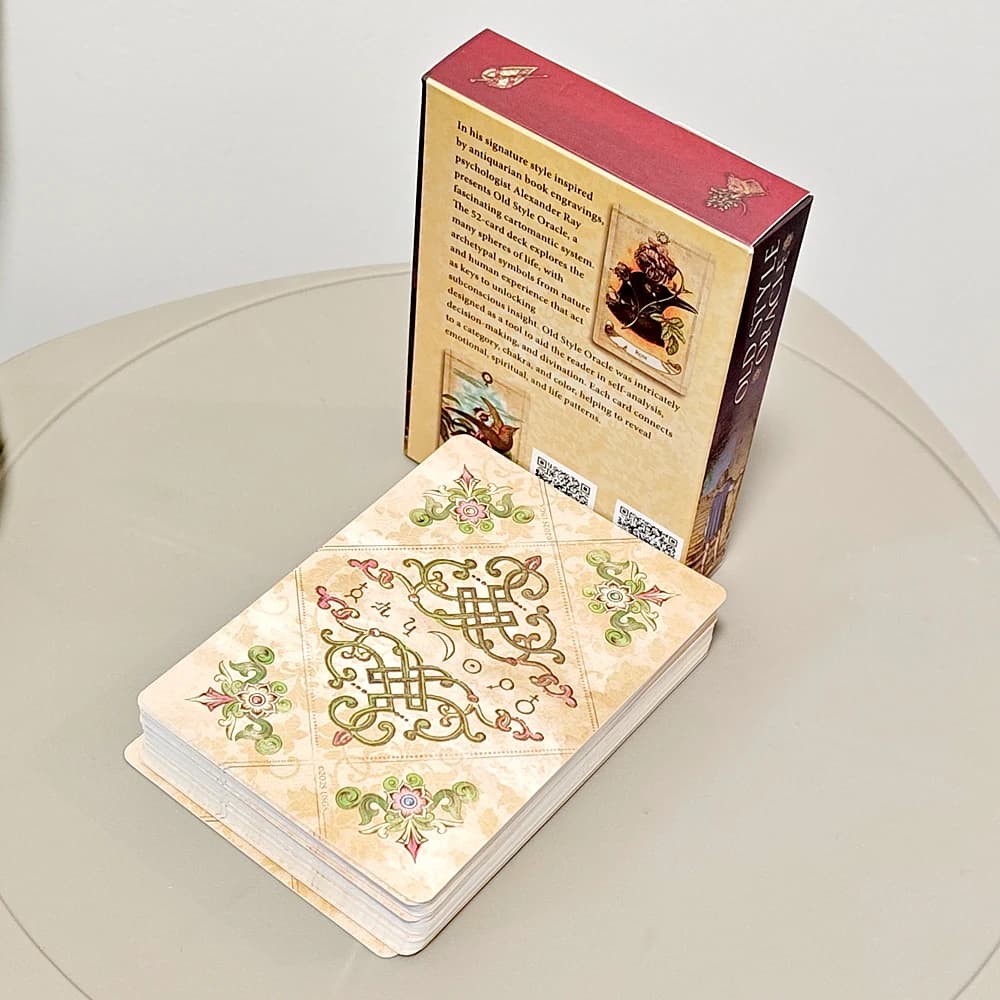 Old Style Oracle Deck 52 pezzi di carte 10,5 * 7,5 cm ispirate ai incisi di libri antiquariani su cartoncino doppio goffrato da 350 GSM