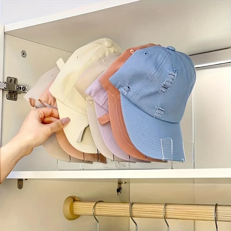 Espositore in Acrilico per Cappellini da Baseball | Ganci resistenti per cassetti dell'armadio, multi-scomparto, comodi complementi per l'esposizione di cappelli, appendiabiti per cappelli