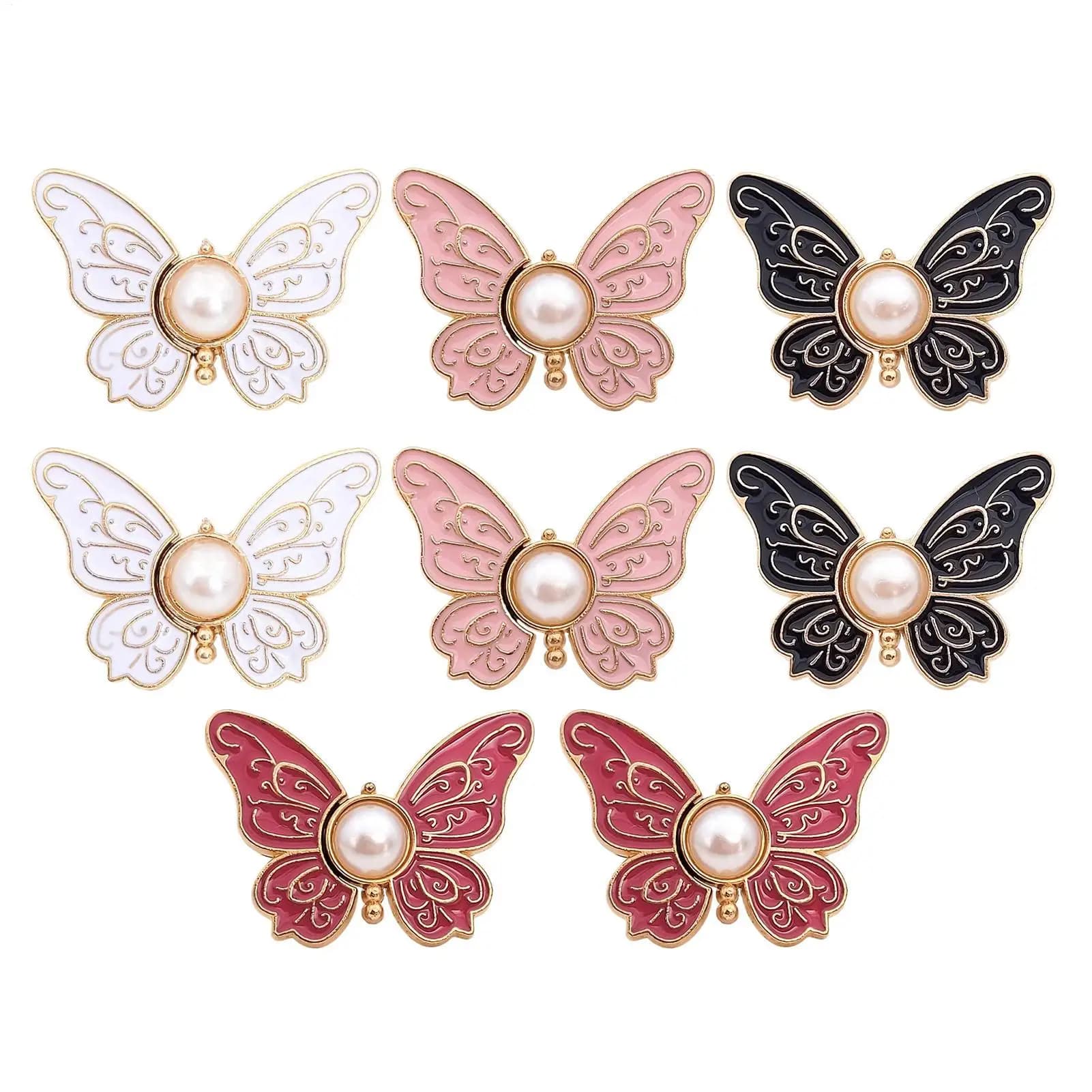 Pants Waist Tightener Butterfly-Shaped Waist Button Tightener Pin 8 Pieces Clothing No Sewing Clips Alloy Accessories for Dress