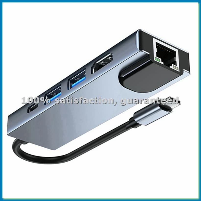 Docking Station HUB Type C 5-in-1, from Type C to RJ45, USB3.0, Splitter USB C, Laptop Adapter 4K Compatible -ABFB