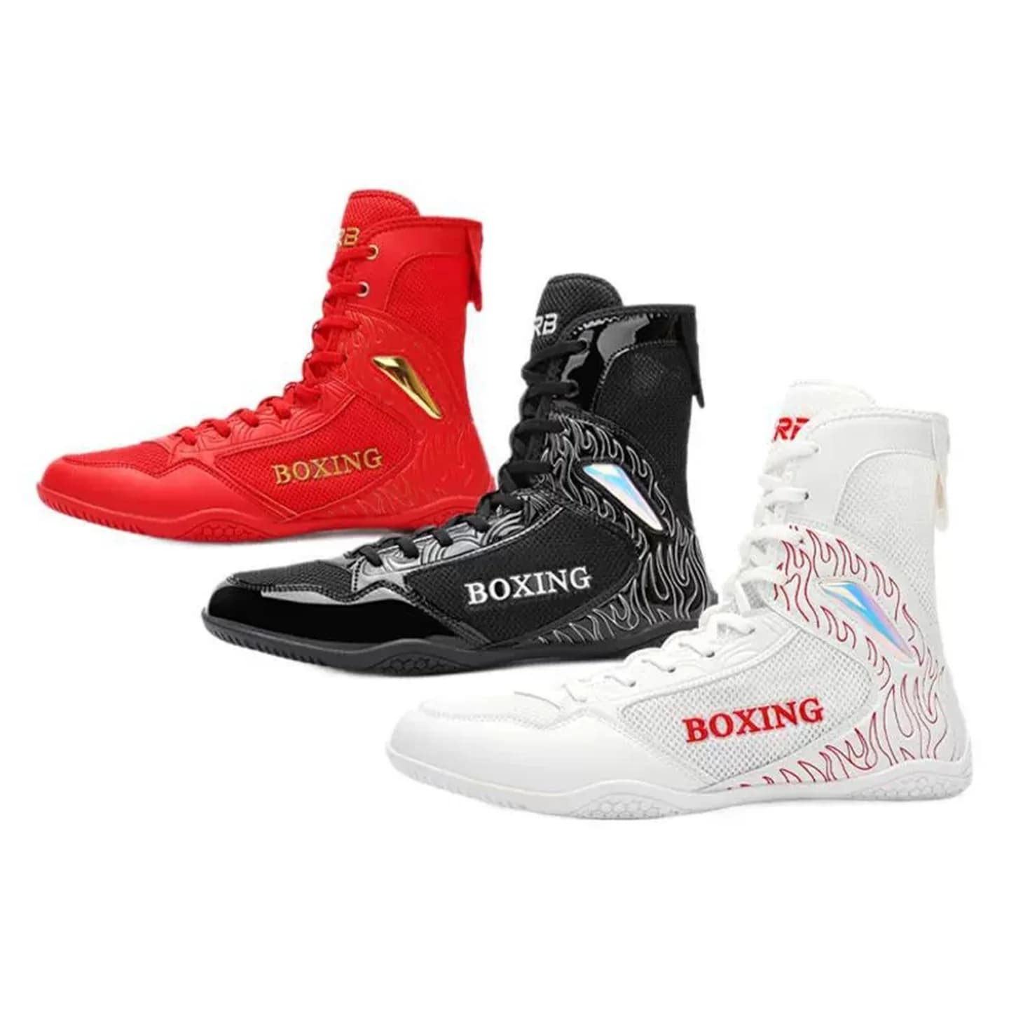 Unisex Shoes for Boxing and Wrestling - Breathable Network Upper, Non-slip Rubber Sole and Abrasion Resistant, Foco Fight Club