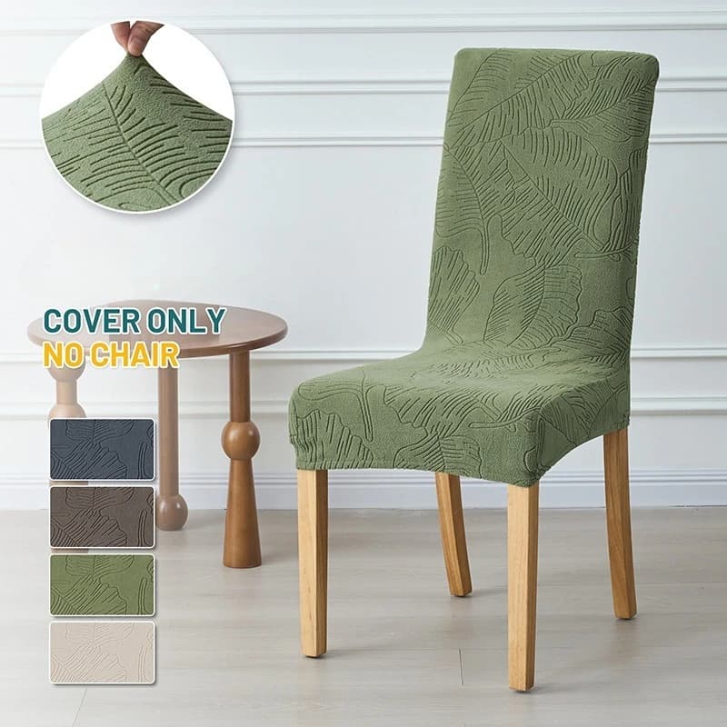 1/2 Pezzi Coprisedia Elasticizzato in Jacquard, Rivestimento per Sedie in Tinta Unita, Fodera Rimovibile per Casa, Hotel, Feste