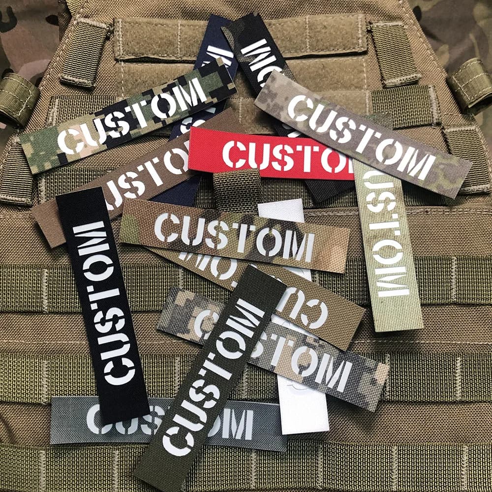 Patch per riflessione a infrarossi IR IFF con taglio laser personalizzato, nastri con nome, lettere bianche