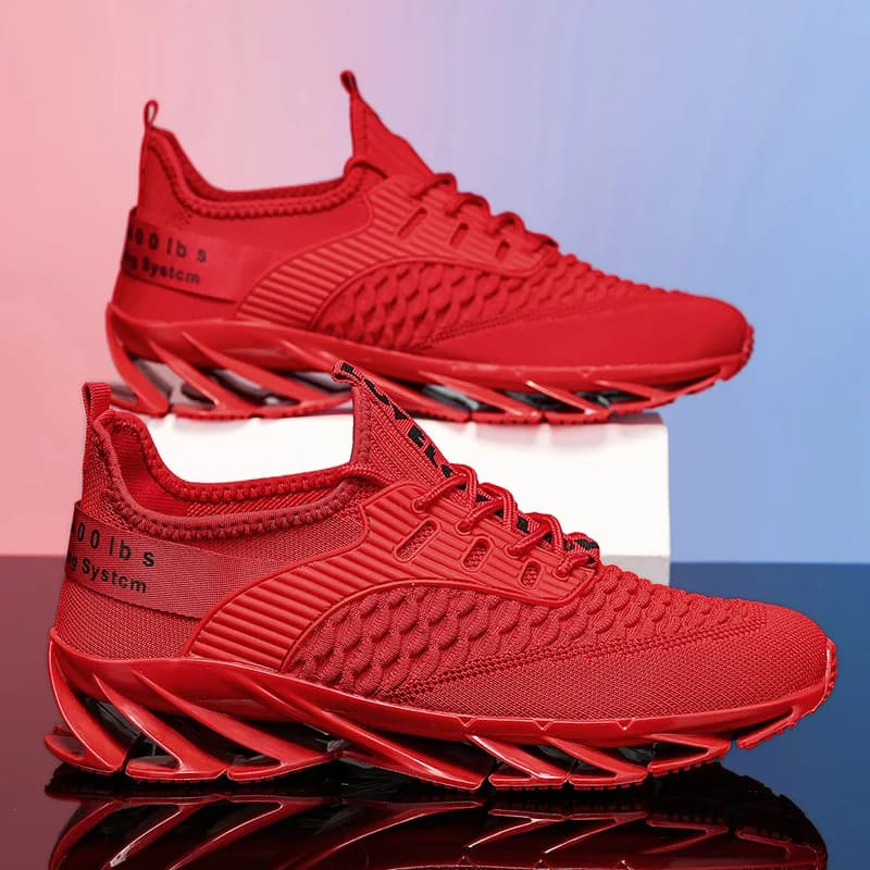 Spring Summer Fashion Red Mens Running Shoes Large Size 47 Breathable Mesh Blade Sneakers Men Non-slip Sports Shoes Trainers Man