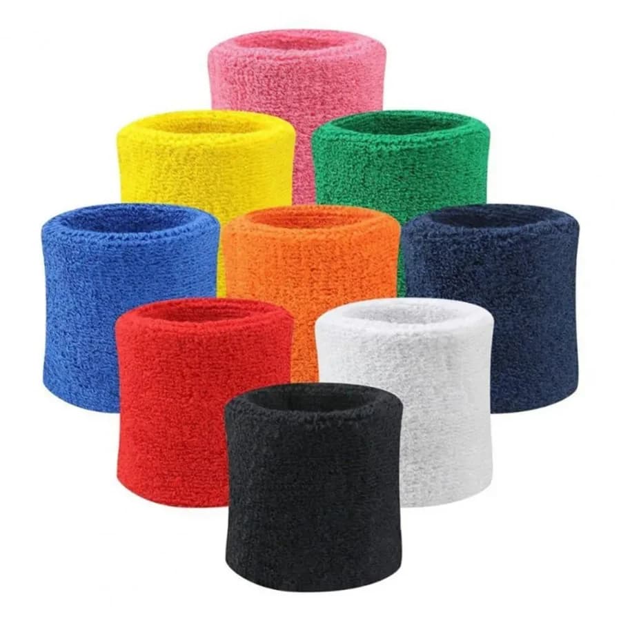 2 Pezzi Fasce da Polso Sportive per Tennis, Pallavolo, Palestra, Elastico di Supporto, Fascia Assorbente, Braccialetto in Spugna, Asciugatura Rapida