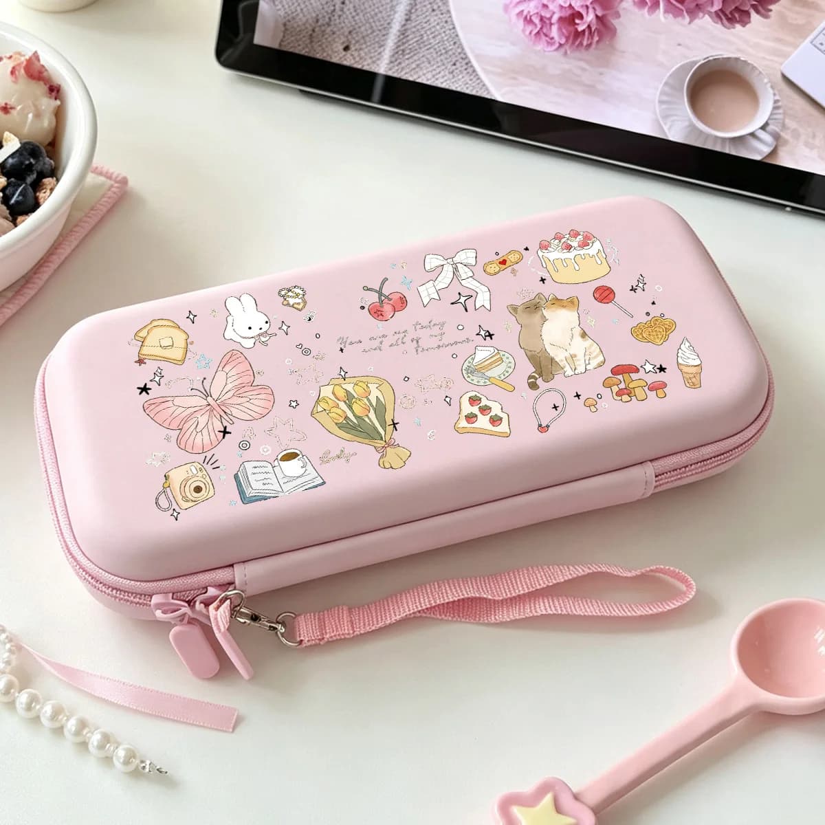 Portable Carrying Case for Nintendo Switch Lite/OLED Portable Travel Gaming Accessories Storage Bag With Mesh Pockets