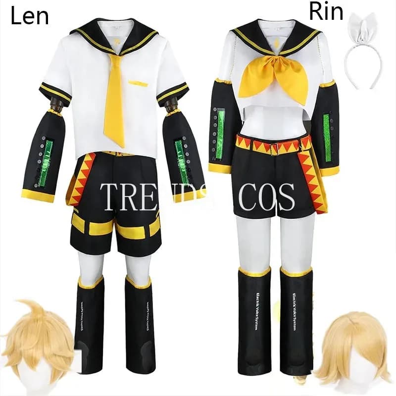 Cos72 Kagamin Len/Rin Costume Cosplay Rin Kagamin Uniforme Len Abiti Iinclude Maniche Leggings Copricapi Per Comic Con 72Cos