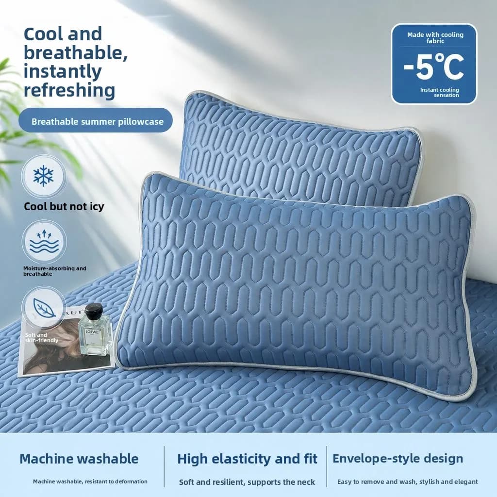 Ice Silk Latex Pillowcase Cool Sensation Home Use Summer Single 48cmx74cm Pillow Core Cover Rectangular Universal Washable