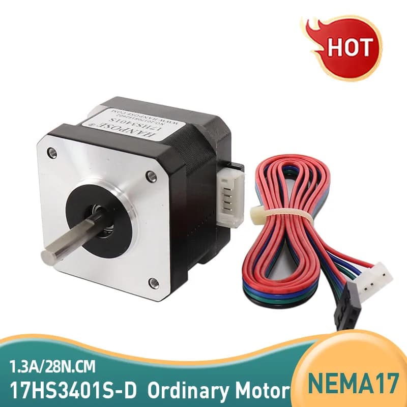 Motore passo-passo Nema 17 17HS3401S 1.3A 28N.CM H34mm a 4 fili per stampante 3D 42BYGH34 con cavi DuPont, motore passo-passo CNC 42